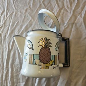 Vintage White Teapot with Pineapple Design